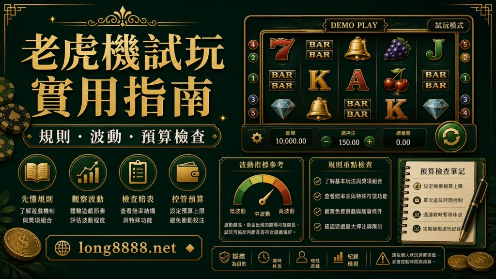 老虎機試玩規則波動與預算檢查精選圖