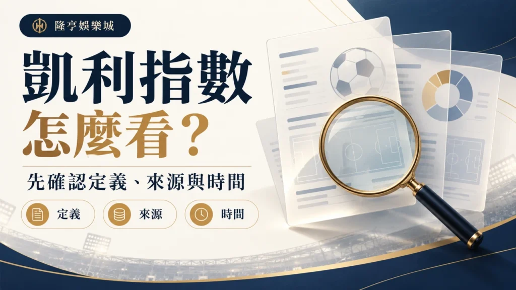 凱利指數怎麼看：先分清定義與資料來源
