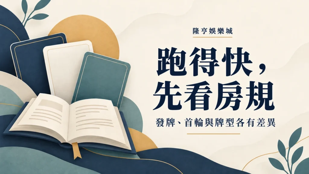 跑得快，先看房規：發牌、首輪與牌型各有差異
