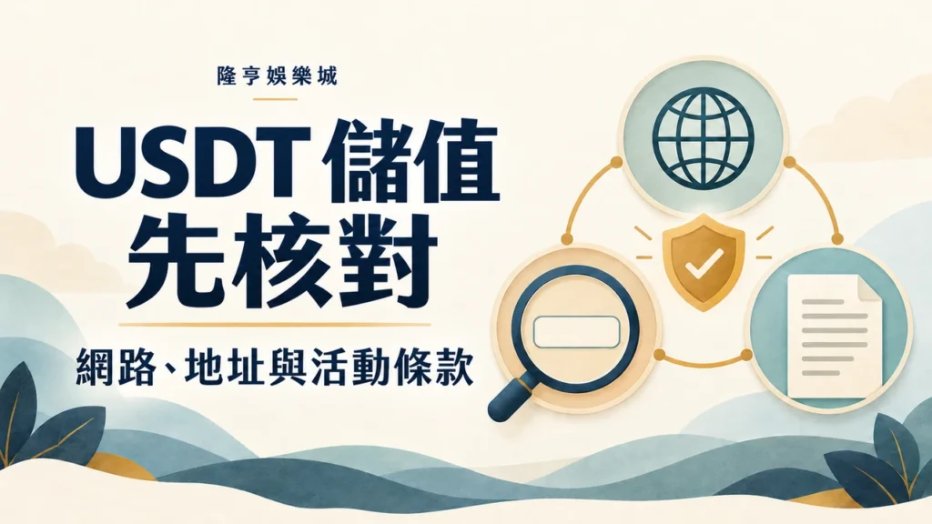 USDT儲值先核對：網路、地址與活動條款